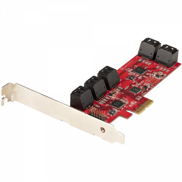 Startech.Com Tarjeta Pcie Controladora Sata De 10 Puertos - Tarjeta De Expansión Pci Express Sata - 6Gbps - Perfil Bajo/Completo - Conectores Sata Ap